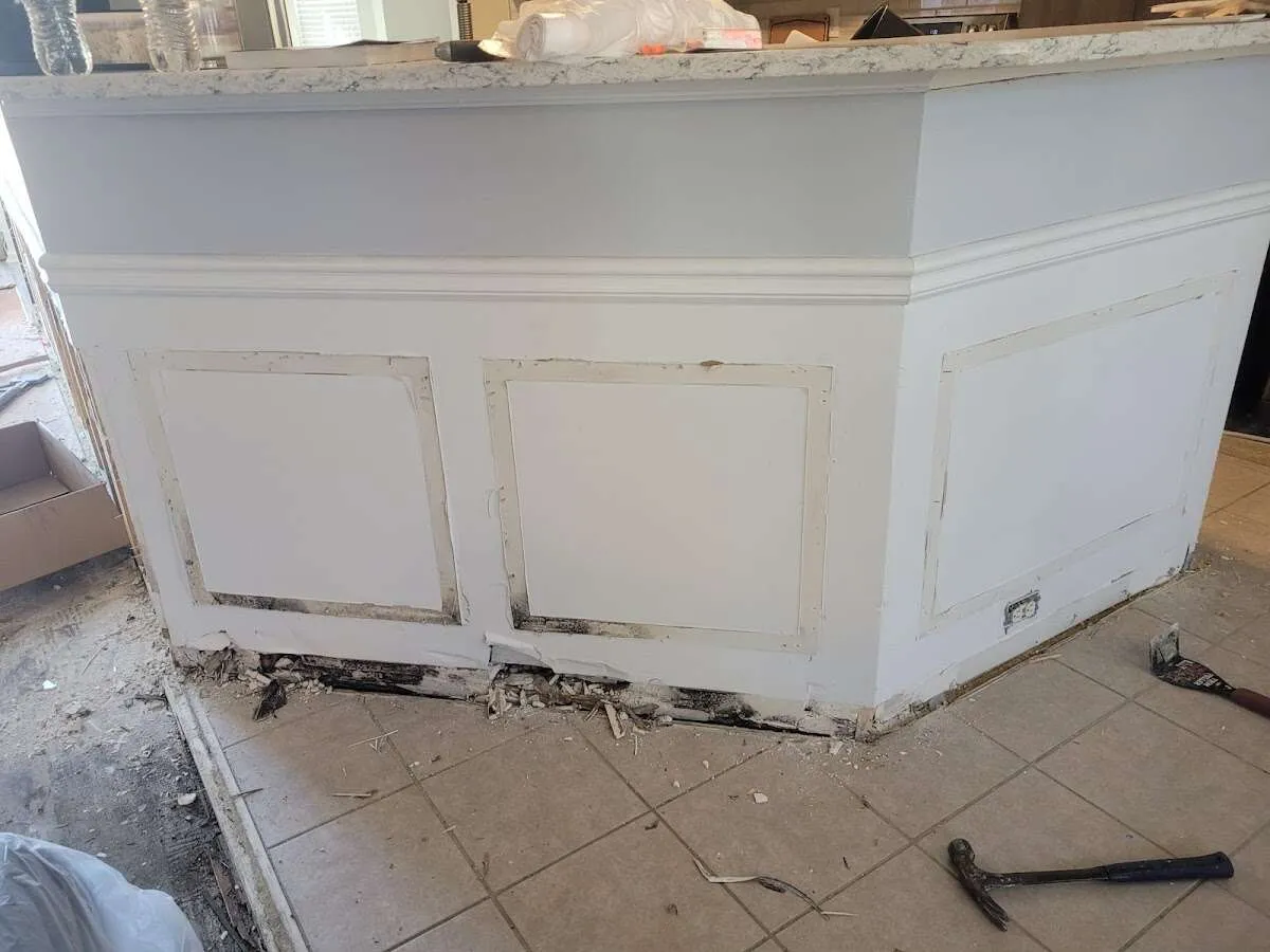 Water damage and mold on kitchen during Storm Damage Restoration in Carpentersville